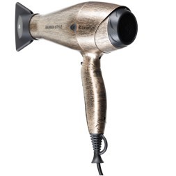 Фен DEWAL PRO BARBER STYLE, бронзовый, вес 570гр, 2200Вт, ионизация, 2 насадки, провод 3м